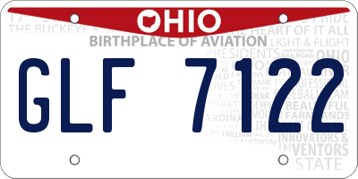 OH license plate GLF7122