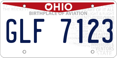OH license plate GLF7123