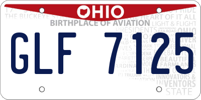 OH license plate GLF7125