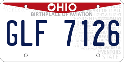 OH license plate GLF7126