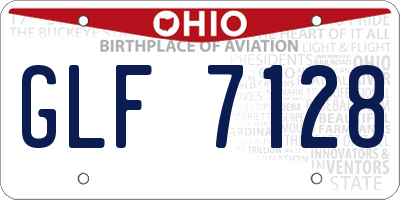 OH license plate GLF7128