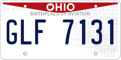 OH license plate GLF7131