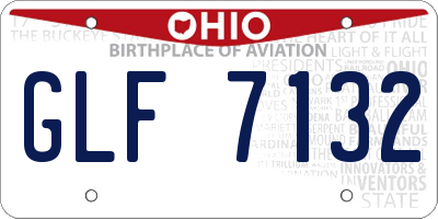 OH license plate GLF7132