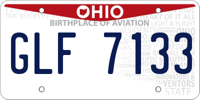 OH license plate GLF7133