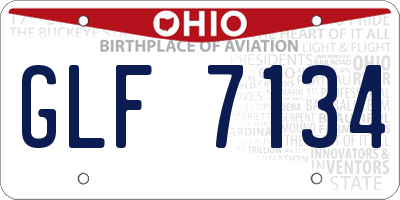 OH license plate GLF7134