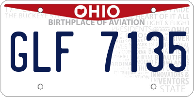 OH license plate GLF7135