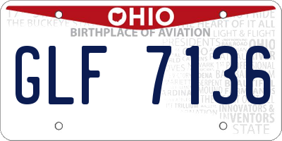 OH license plate GLF7136
