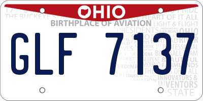 OH license plate GLF7137
