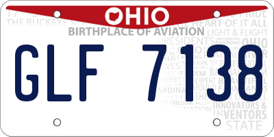 OH license plate GLF7138