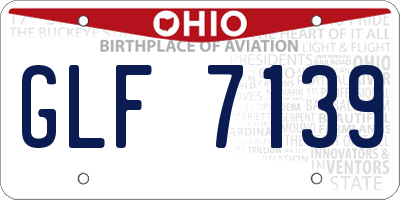 OH license plate GLF7139