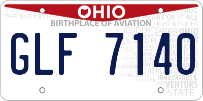 OH license plate GLF7140