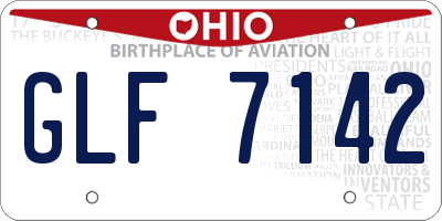 OH license plate GLF7142