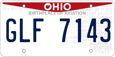 OH license plate GLF7143