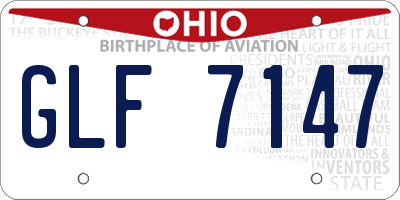 OH license plate GLF7147