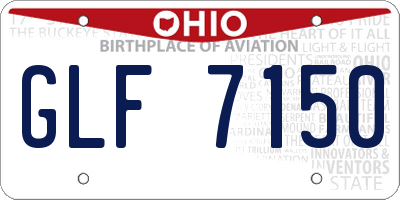 OH license plate GLF7150
