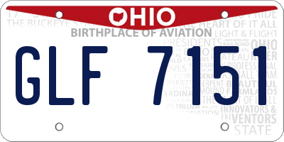 OH license plate GLF7151