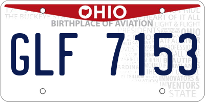 OH license plate GLF7153