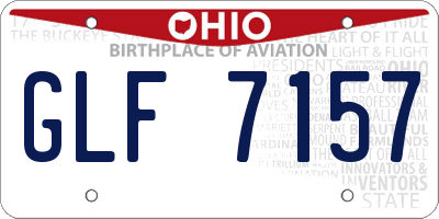 OH license plate GLF7157