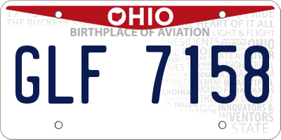 OH license plate GLF7158