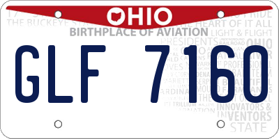 OH license plate GLF7160