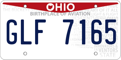 OH license plate GLF7165
