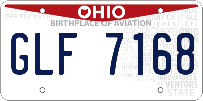 OH license plate GLF7168