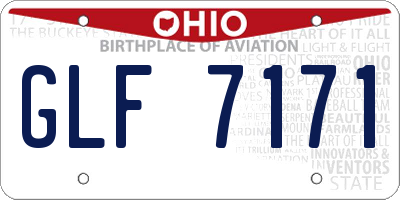 OH license plate GLF7171