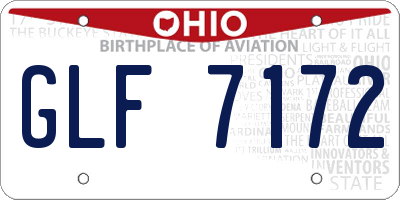 OH license plate GLF7172