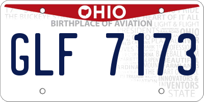 OH license plate GLF7173