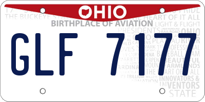 OH license plate GLF7177