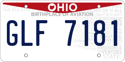 OH license plate GLF7181