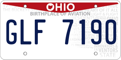 OH license plate GLF7190