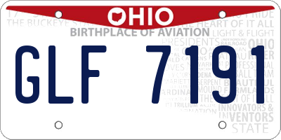 OH license plate GLF7191