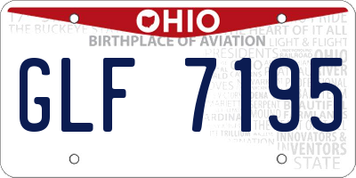 OH license plate GLF7195
