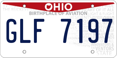 OH license plate GLF7197