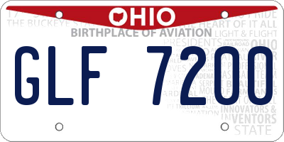 OH license plate GLF7200