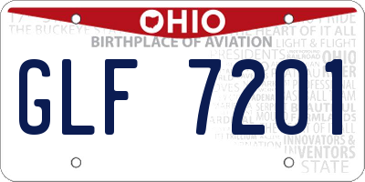 OH license plate GLF7201