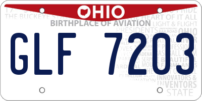 OH license plate GLF7203