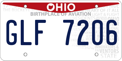 OH license plate GLF7206