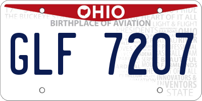 OH license plate GLF7207