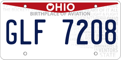 OH license plate GLF7208