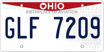 OH license plate GLF7209