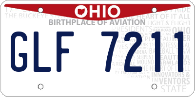 OH license plate GLF7211