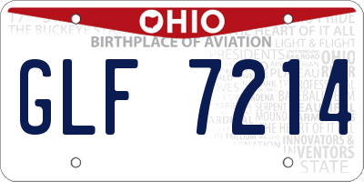 OH license plate GLF7214