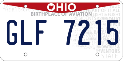 OH license plate GLF7215