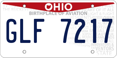 OH license plate GLF7217