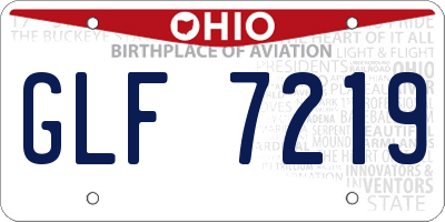 OH license plate GLF7219