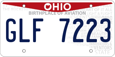 OH license plate GLF7223