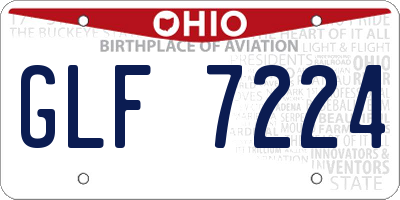 OH license plate GLF7224