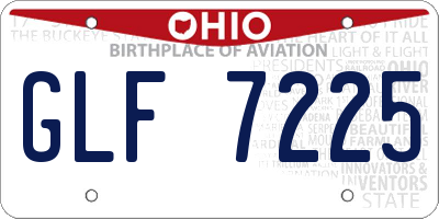 OH license plate GLF7225